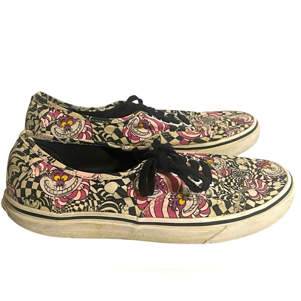 Disney Vans Alice in Wonderland Cheshire Cat Women’s Size 8 Sneakers Shoes Laces